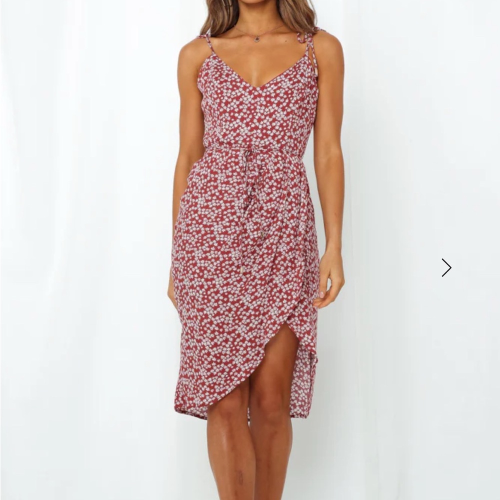 Floral Red Dress- Hello Molly
